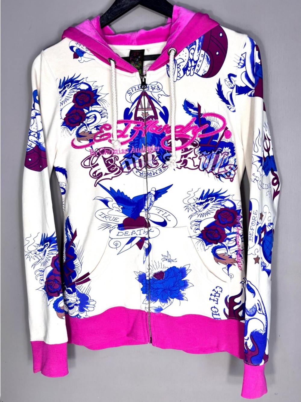 ED HARDY Graphic Zip Hoodie Jacket